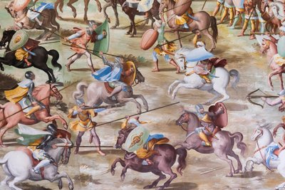 (dettaglio) affresco nella Sala delle Battaglie della Battaglia di La Higueruela del 1431 da Niccolo Granello